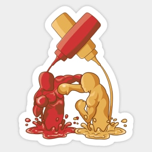 Ketchup vs. Mustard Epic Fight Boxing Fast Food Snack Bar Gift Sticker